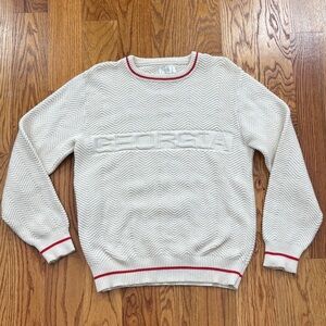 Vintage University of Georgia Athens UGA 100% Cotton Cream Crewneck Sweater